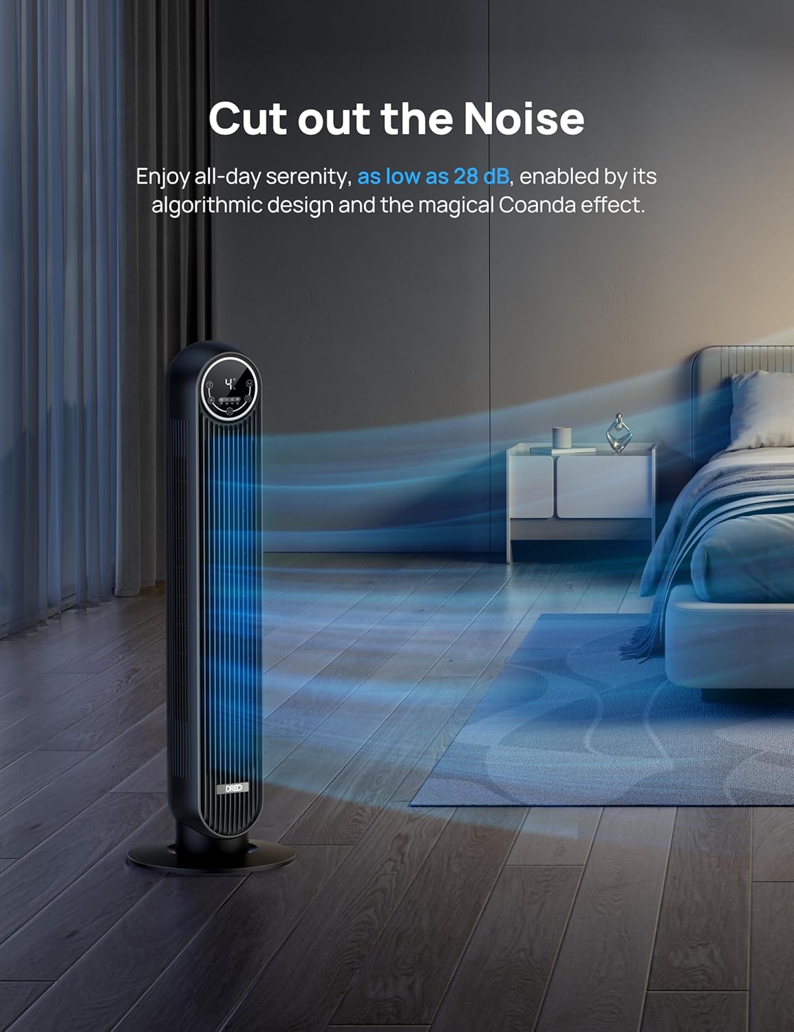 Nostalgia Retro Compact Countertop Microwave Oven - 0.7 Cu. Ft. - 700-Watts & Dreo Tower Fan for Bedroom, 24ft/s Velocity Quiet Floor Fan, 90° Oscillating Fans for Indoors