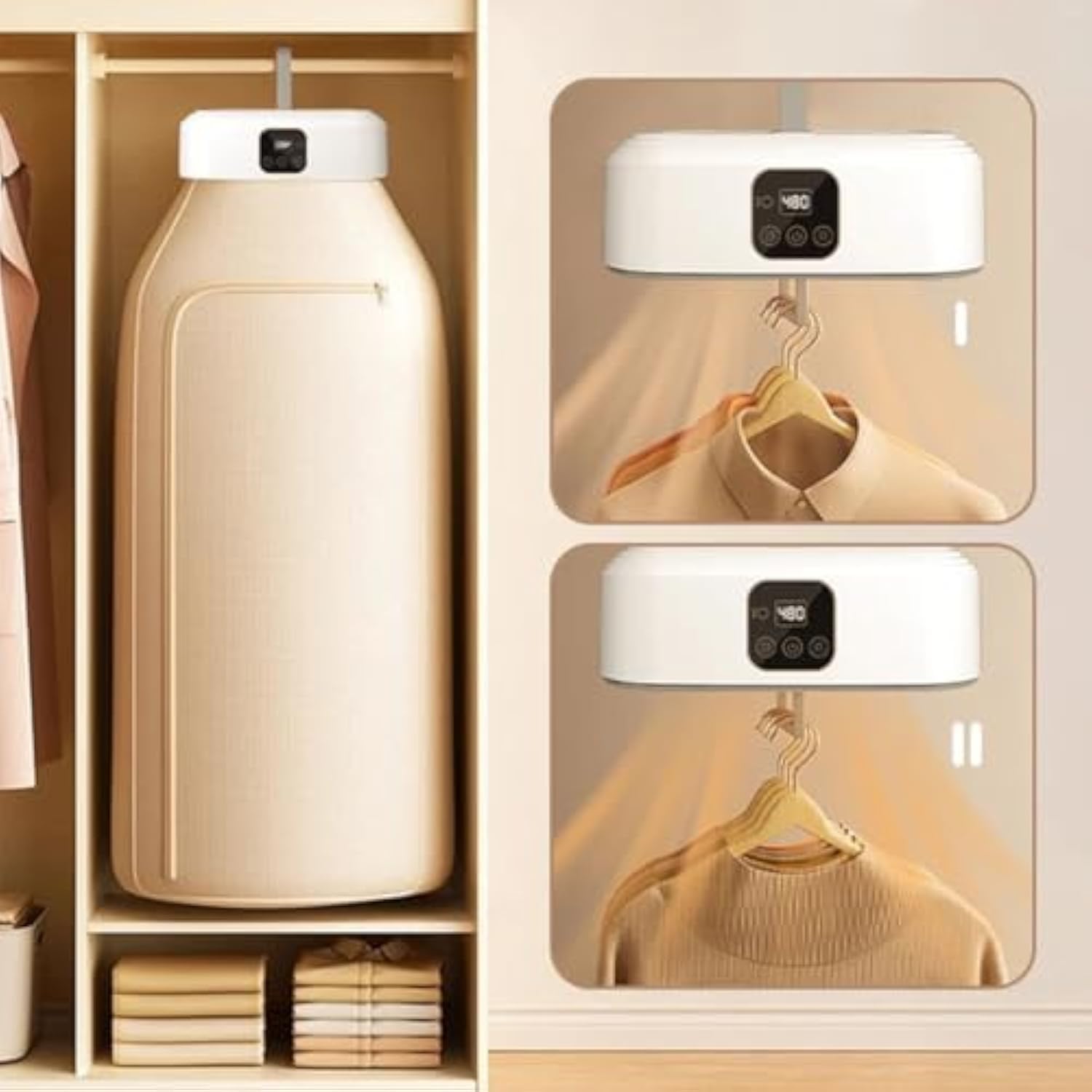 Portable & Compact Clothes Dryer, Mini Laundry Dryers with Remote Control, Foldable Electric Drying Machine with Dry Bag for Travel, RV, Home, Apartment (1PC)