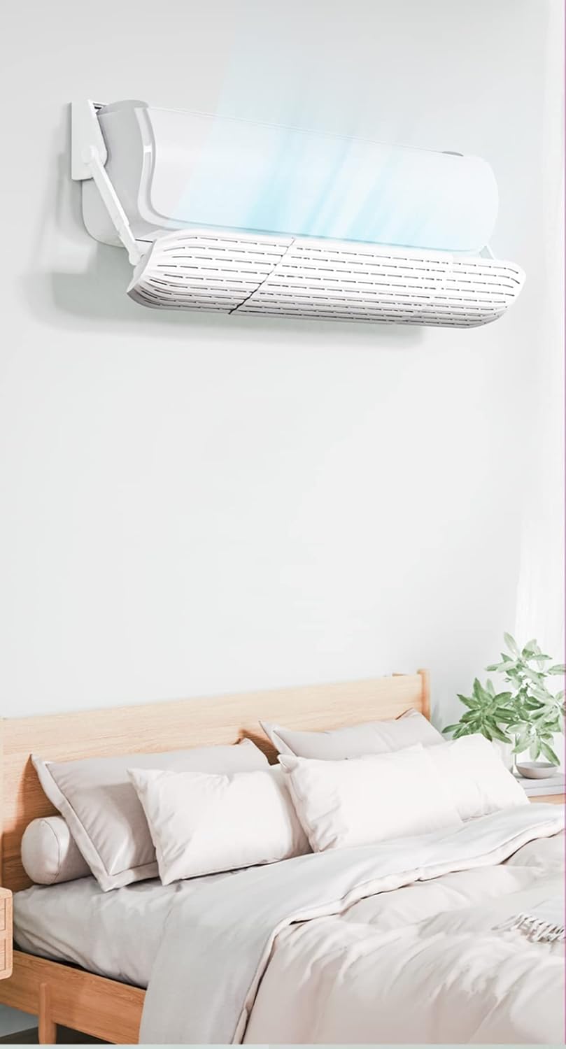 Mesh Air Conditioner Wind Deflector, Wall-Mounted Air Conditioner Universal Anti-Straight Blowing Deflector, Adjustable Angle