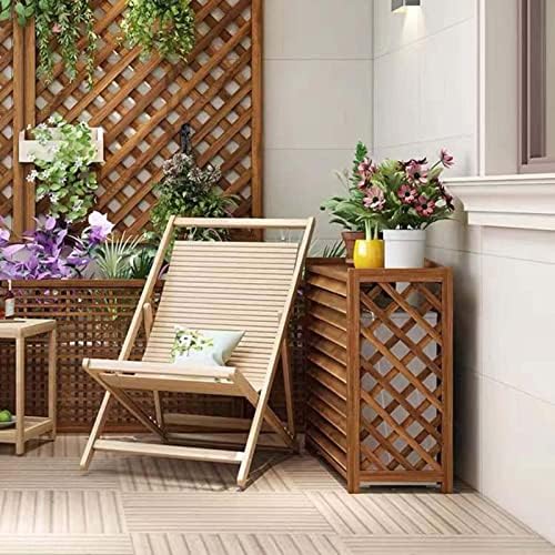 Outside Units Central Air Conditioning Cover Privacy Fence Screen,preservative Wood Air Conditioner Flower Stand Louver Grill Dust Cover, Decorative Garden Terrace Freestanding Privacy Fence