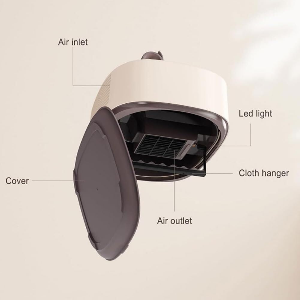 Electric Portable Clothes Dryer, Foldable Heated Airer, 10kg Capacity, 600W, 1-7 Hour Timer, Two Heating Modes, Stainless Steel & Plastic