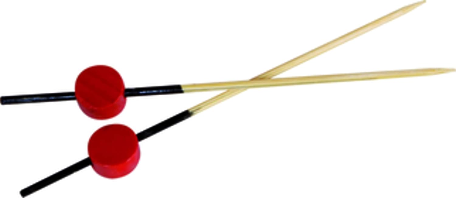PacknWood - 209BBATAMI -Bamboo Picks red Bead Black end- Disposable red Bamboo pic - Bamboo red Bead Party skewers- red Bead Biodegradable Pick - Cocktail Pick- (3.15
