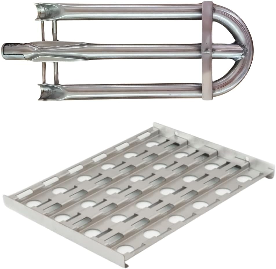 Alfresco Stainless Steel U-Burner (1) & Briquette Tray (1) Bundle Aftermarket U Burner & Briquette Tray for Alfresco & Vintage 30
