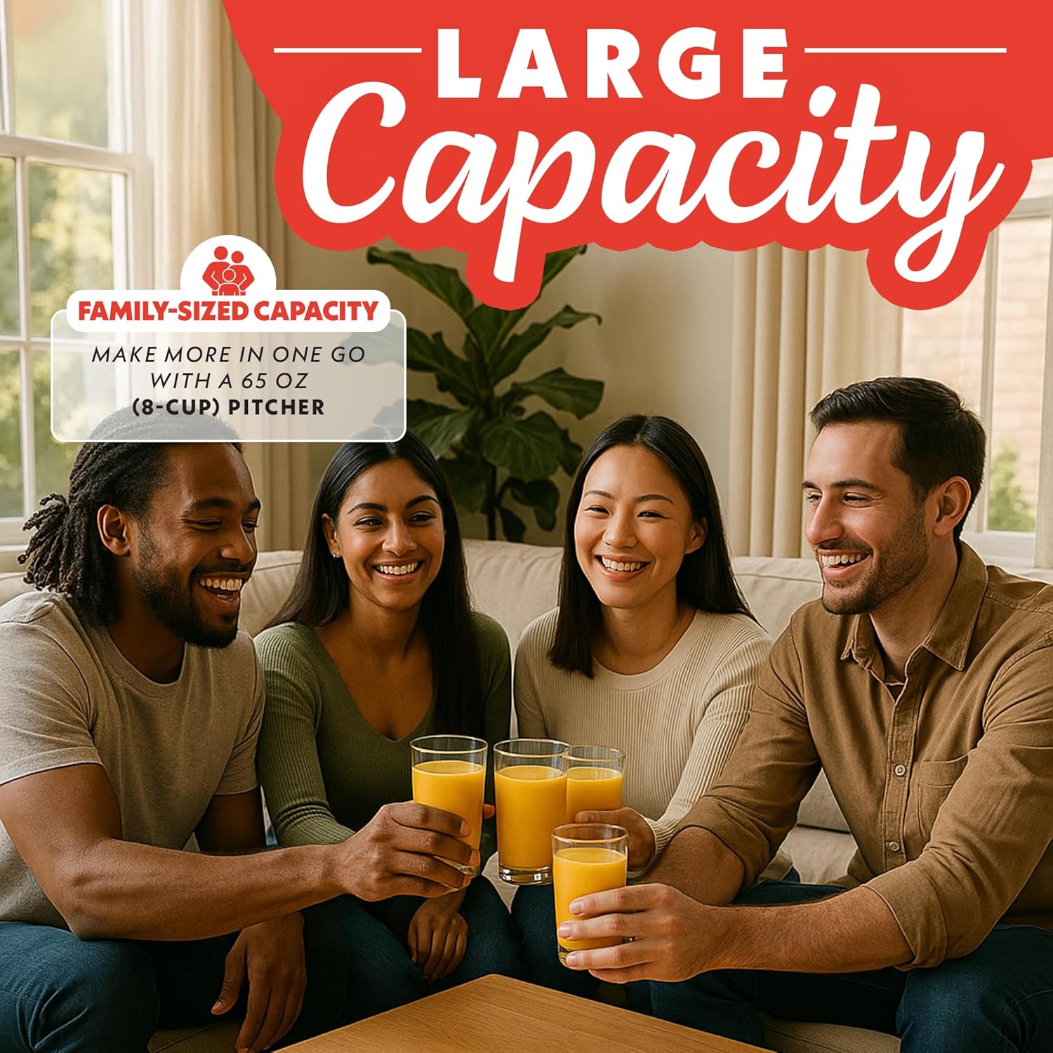 Gourmia Heavy Duty Countertop Blender – 2L BPA-Free Pitcher, 1500W High-Speed Motor, 45,000 RPM, 4 Presets, Variable Speed Dial, Built-In Tamper, Dishwasher-Safe Parts, Stainless Steel