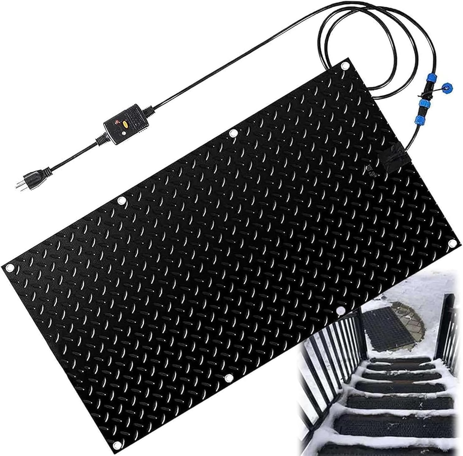 Electric Heating Snow-Melting Pads, Anti-Slip Heating Outdoor Pads, Used for Snow Removal in Winter(40x360cm/15.7x142in)