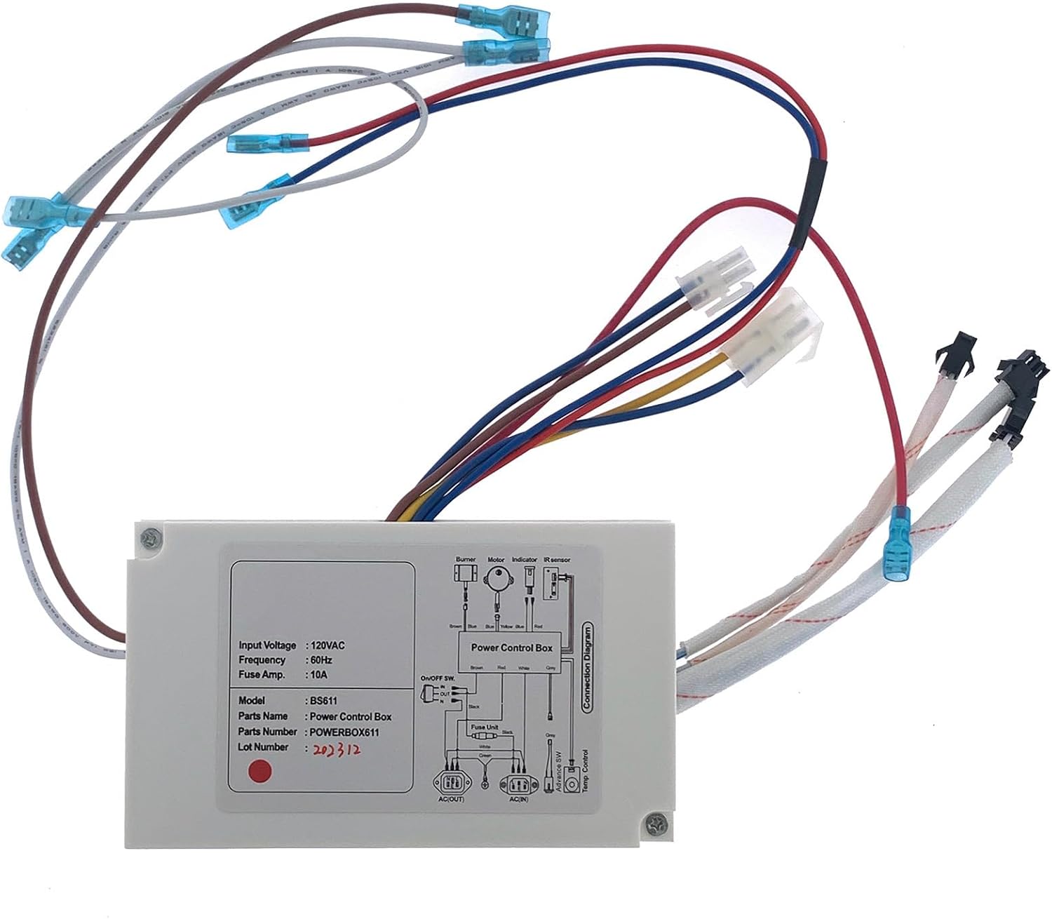 Smoker Replacement Power Control Box Assembly for Bradley BS611, BS815XLT