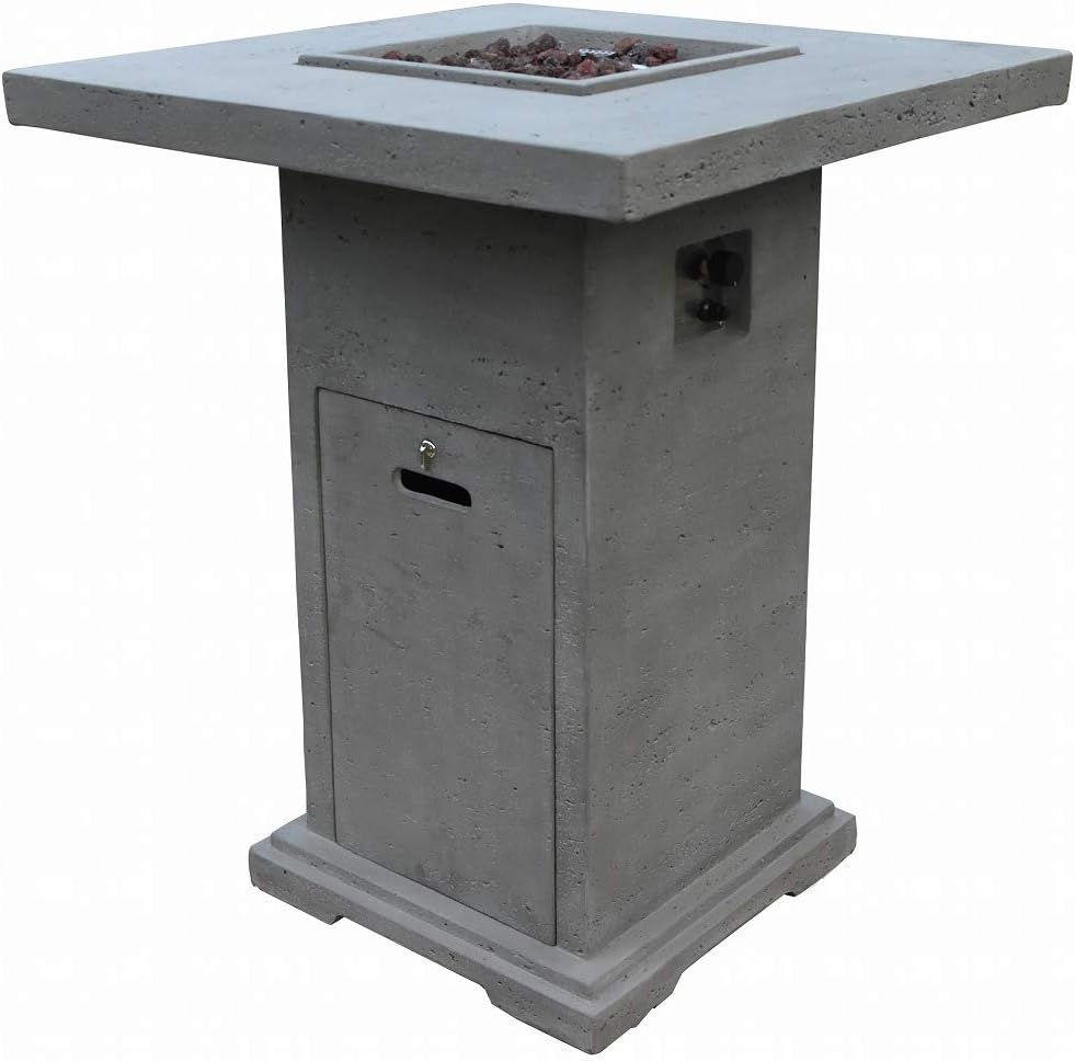 Elementi Fire Pit Outdoor Heating Bar Table H44” Montreal Bar OFG221 Propane Fire Table