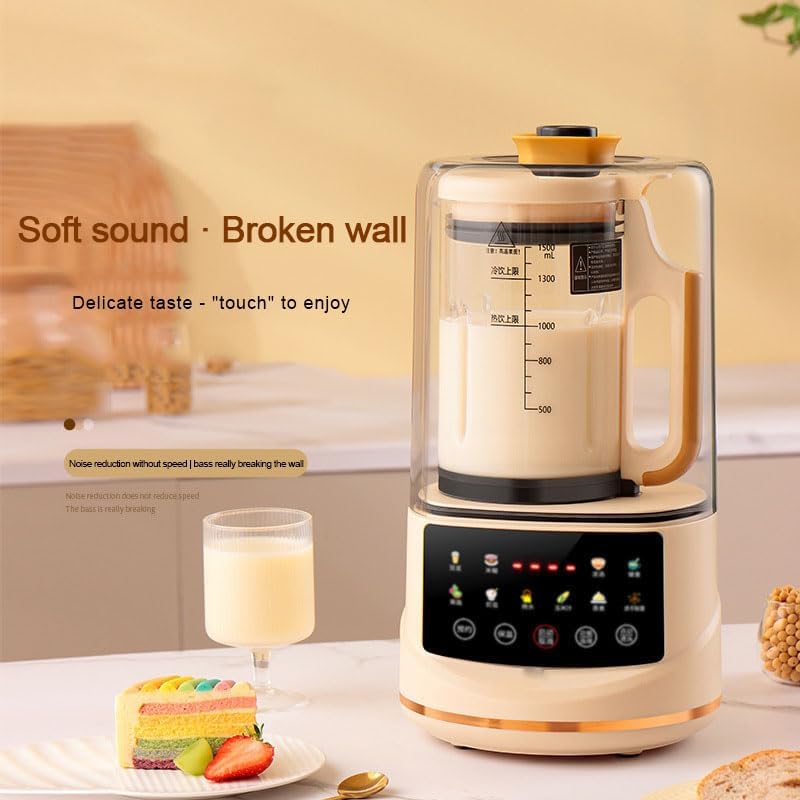 Quiet Blending Machine, Large Capacity Soymilk Maker with Timer and Automatic Cleaning, Equipped with Noise Shield