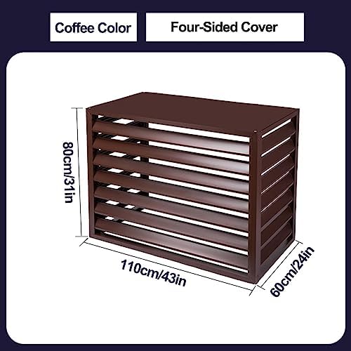 Air Conditioning Window Cover Air Conditioner Fence Screen Outdoor Privacy Ac Covers Fireproof for Outside Units Hide Air Con(Coffee,110 * 80 * 60cm 43 * 31 * 24in)