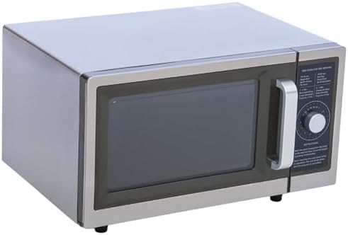 Commercial Microwave with Dial Control, 1 Cubic Feet Interior, Stainless Steel, 1000 Watts, UL and NSF Approved