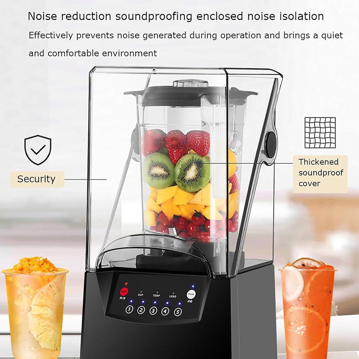 Multi Speed Smoothie Maker Blender, 1800W Silent Broken Wall Cooking Machine, 17000rpm 6 Stainless Steel Blades for Ice/Soups/Nuts/Smoothie/Juices