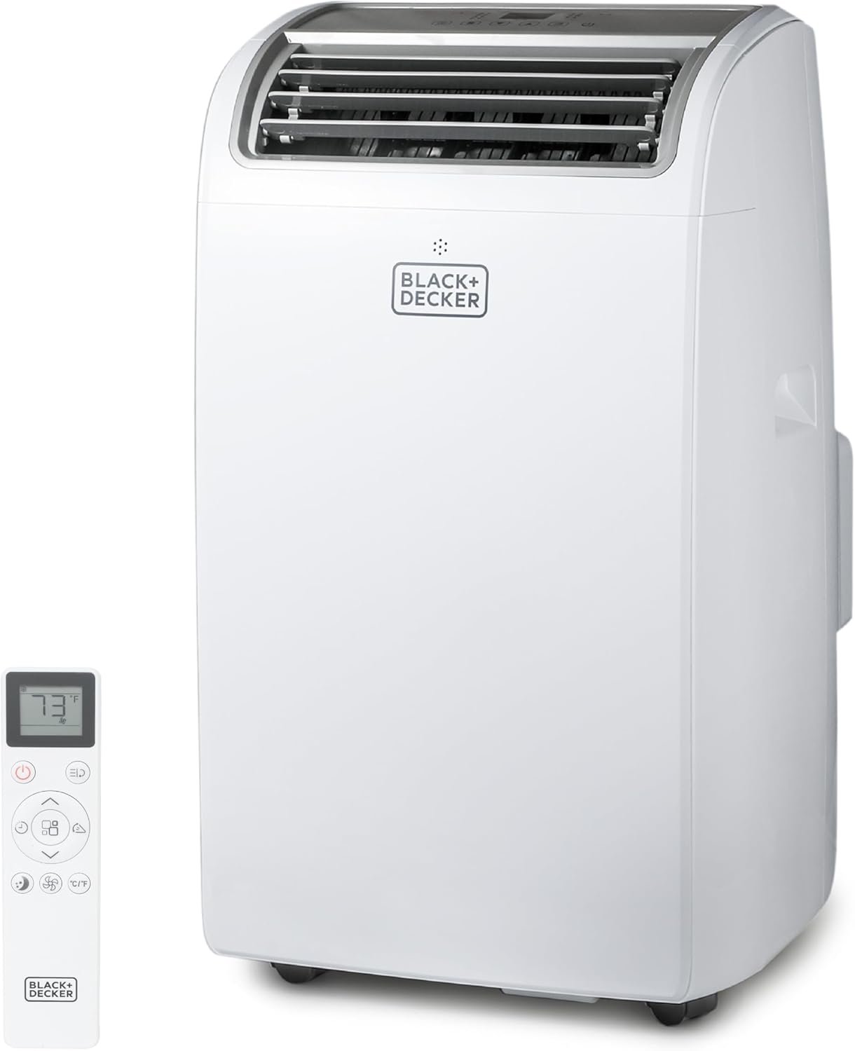 BLACK+DECKER Portable Air Conditioner, 12,000 BTU for Rooms Up To 550 Sq. Ft., Portable AC with Follow Me Remote Control & Window Kit, BPT08WTB, White