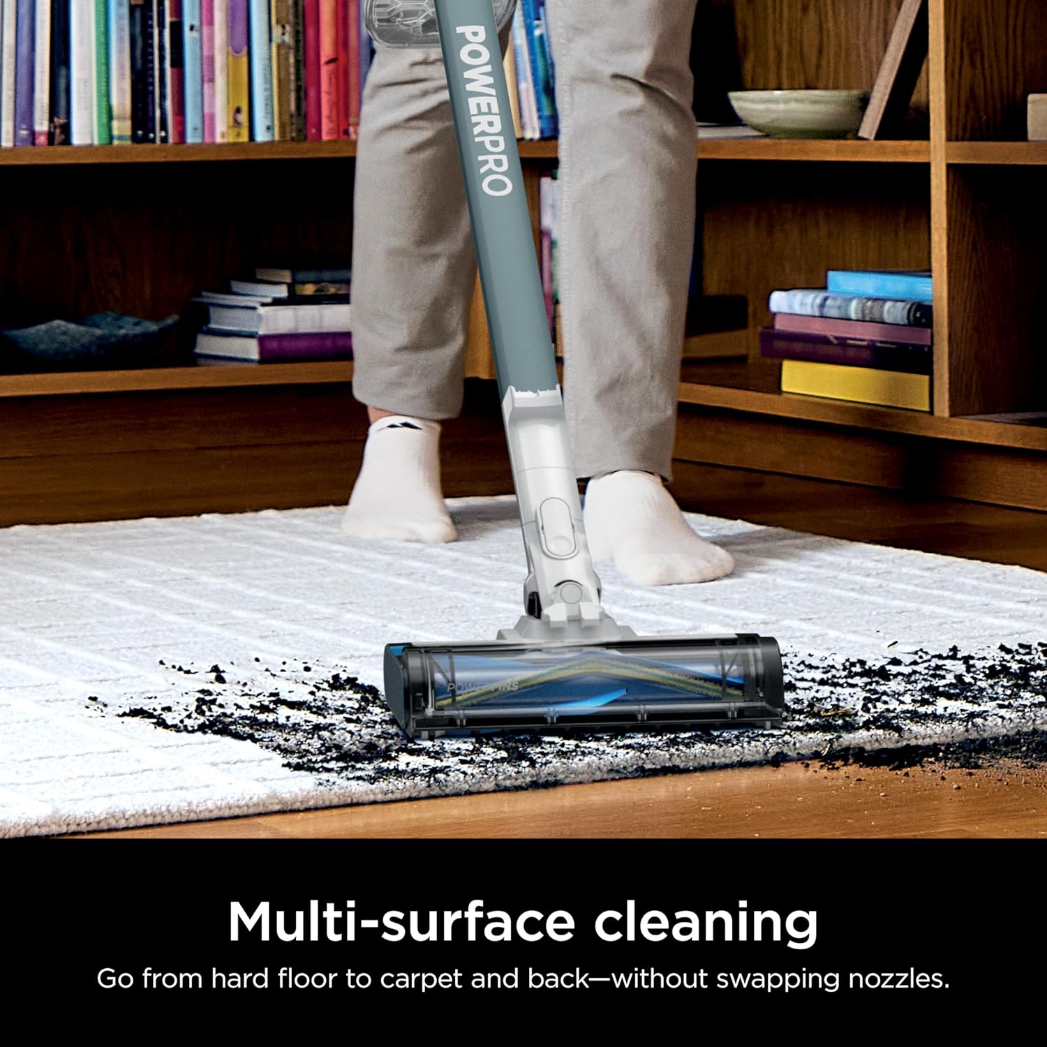 Shark PowerPro Plus Cordless Stick Vacuum, Lightweight, Rechargeable, FloorDetect Technology, HEPA Filter, Up to 50-Minute Runtime, Powerful Pet Hair Pickup, Carpets & Hard Floors, Pure Water, IZ377H