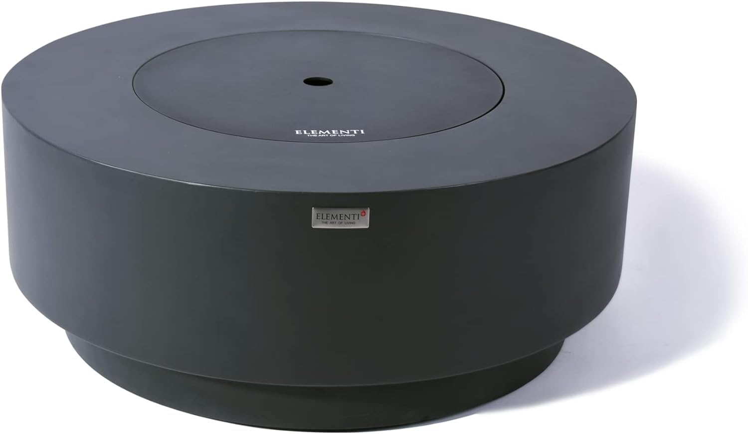 AMS Fireplace | Elementi Plus | Nimes | Round Dark Gray Concrete Propane Gas Fire Table Pit (Liquid Propane)