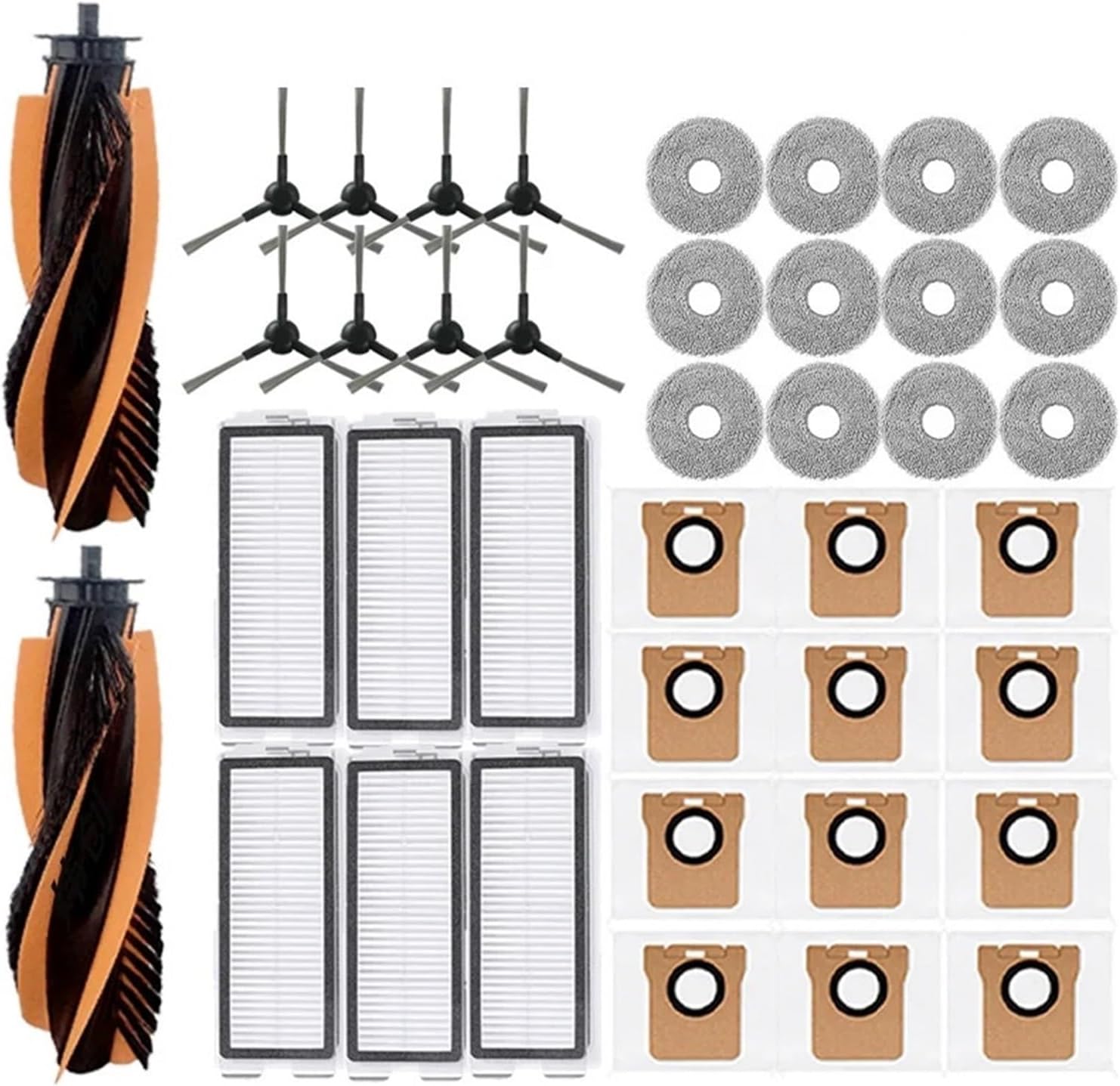 Vacuum Cleaner Accessories Compatible for JONR P20 PRO / T5 Pro Robot Vacuum Cleaner Accessories Main Side Brush Hepa Filter Mop Cloth Replacement(Purple)