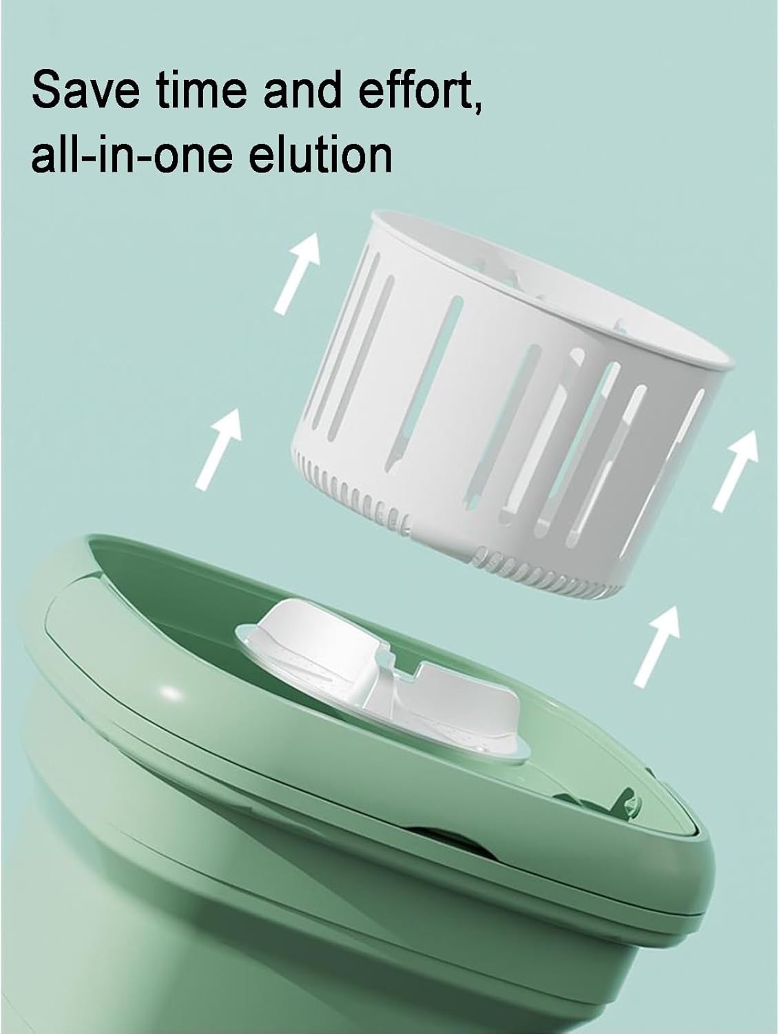 THAMBA 3 L Small Portable Mini Folding Washing Machine, Travel, Work Out, Camping, Apartment Necessities, Washable Socks, Small Laundry (Color : Green+Blue Light)