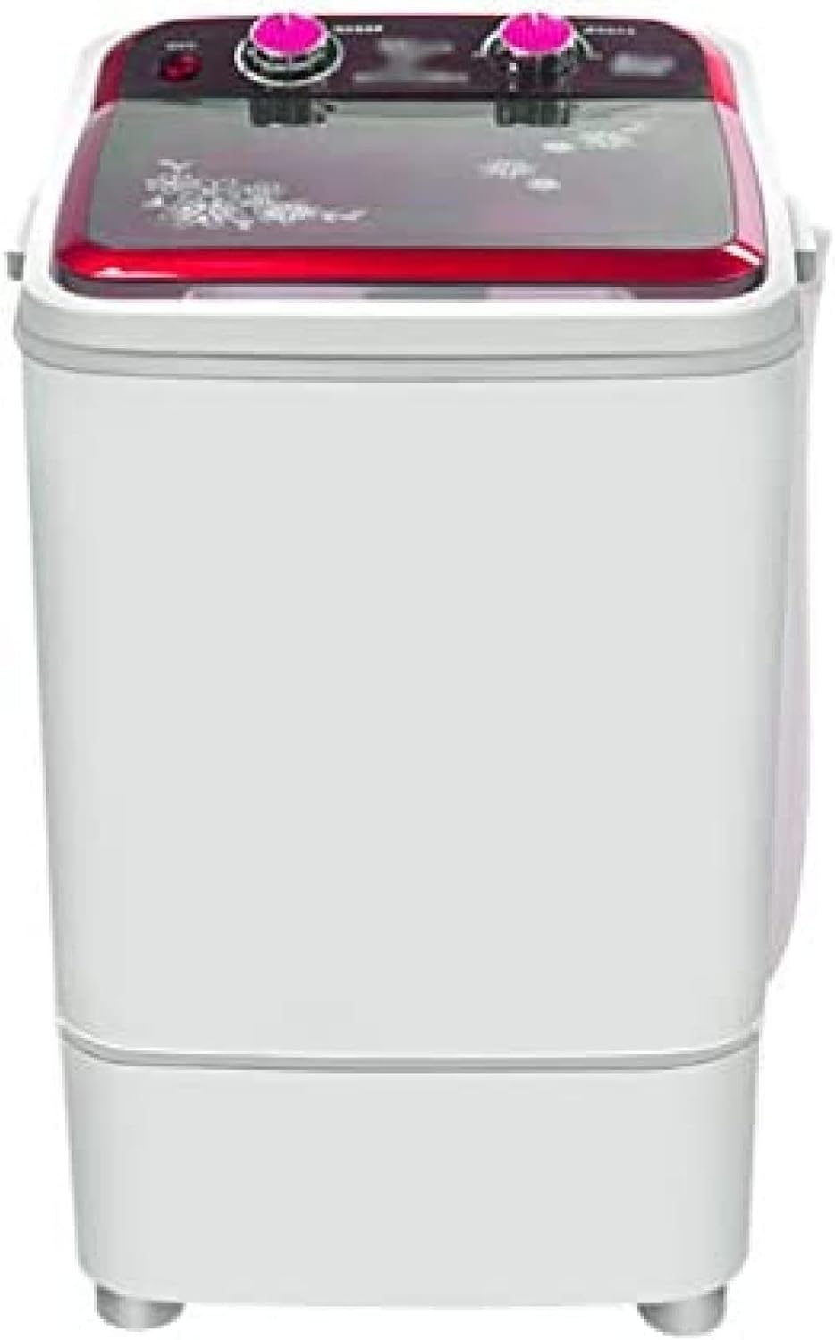 Portable Mini Laundry Washing Machine Small Semi-Automatic Compact Washer For Apartment, With Timer Control, Drain Hose, Inlet Water Hose And Extra Long Cord,Red