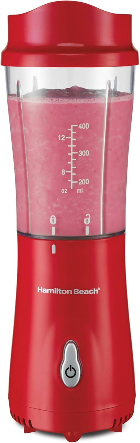 Hamilton Beach Portable Blender for Shakes and Smoothies with 14 Oz BPA Free Travel Cup and Lid & Portable Blender for Shakes and Smoothies with 14 Oz BPA Free Travel Cup and Lid