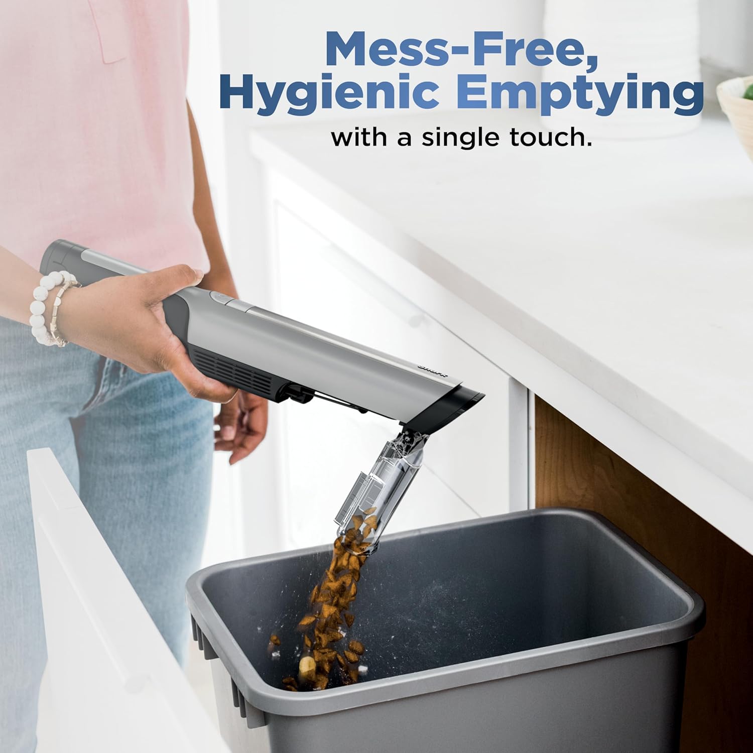 Shark WANDVAC Power PET Cordless Hand Vac, Ultra-Lightweight & Portable with Powerful Suction & Boost Mode, New FurFins Tool & Duster Crevice Tool, Designed for Car & Pet Homes, White, WV410WH