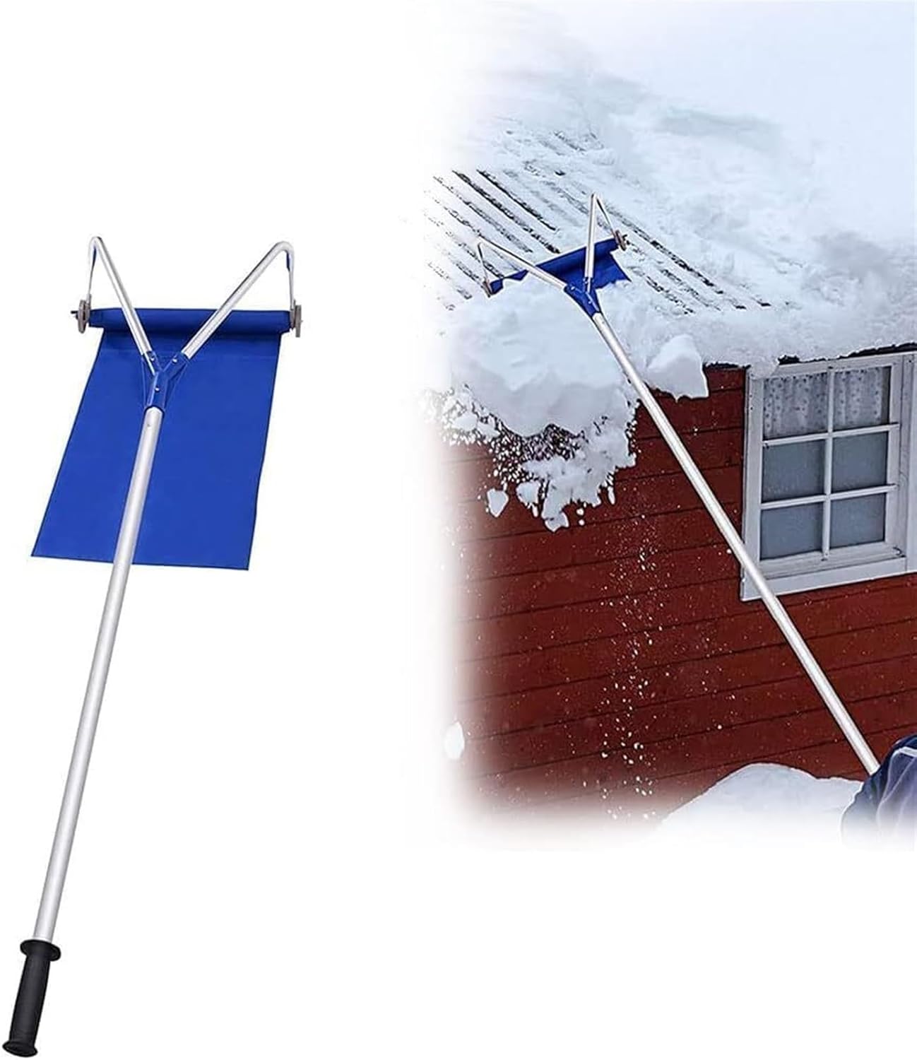 Snow Shovel Snow Shovels 21 Feet Roof Snow Rake,Roof Snow Tool W/2.9 Inch Wheels & Telescoping Pole,Snow Removal Roof Rake for Pitched Roof