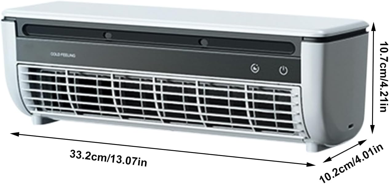 Air Conditioner Cooling Fan, Portable Air Cooler, 3 Speeds Adjustable Bladeless Fan USB Rechargeable Personal Airs Cooler for Home Office Desk Quiet AC Unit Wall Mountable Space Saving