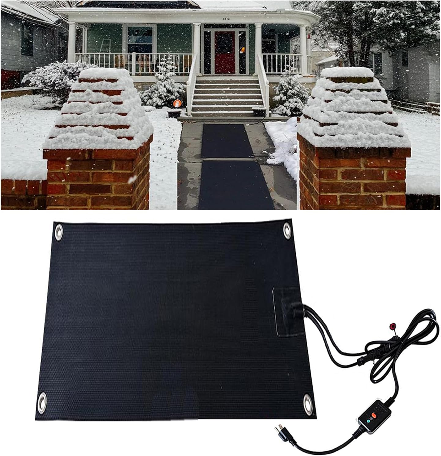30 x 30 inch Heated Snow Melting Mats for Winter Entrances,Outdoor Non-Slip Heated Outdoor Walkway Mat Heated Driveway Pad,Non-Slip Winter Outdoor Snow Mat,Winter Removal and Ice Melt Products