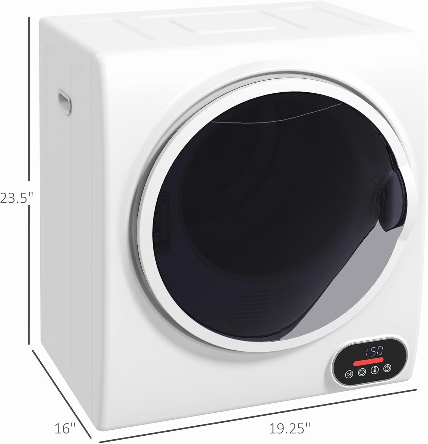 HOMCOM Portable Clothes Dryer, Compact Laundry Dryer with 1.5 cu.ft Stainless Steel Drum, Intelligent Drying, 120V 850W Front Load Electric Dryer for Apartments, Dorms, RVs - White