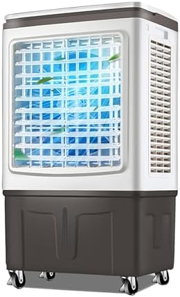 Evaporative Air Cooler & Swamp Cooler, 1800 CFM Portable Air Conditioner with 6.5 Gallon Water Reservoir, Remote Control, 4 Ice Containers, 3 Fan Speeds, Air Humidifier, and Silent Operation