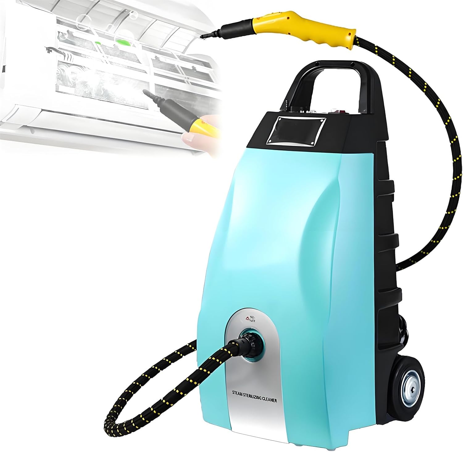 Commercial Steam Cleaner 3000W Portable 6Bar High Pressure 110°C/230℉ Handheld Steam Cleaning System for Kitchen Car & Multi-Surface Use,75 x30x 35 cm