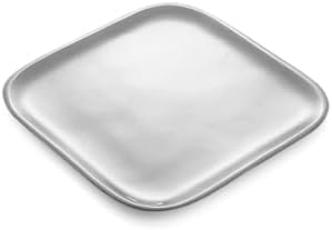 Nambé Square Platter 9-Inch Metal Alloy Serving Tray with Polished Silver Finish, Oven & Stovetop Safe for Cooking & Serving Steaks, Seafood & Appetizers, Perfect for Kitchen & Dining Table