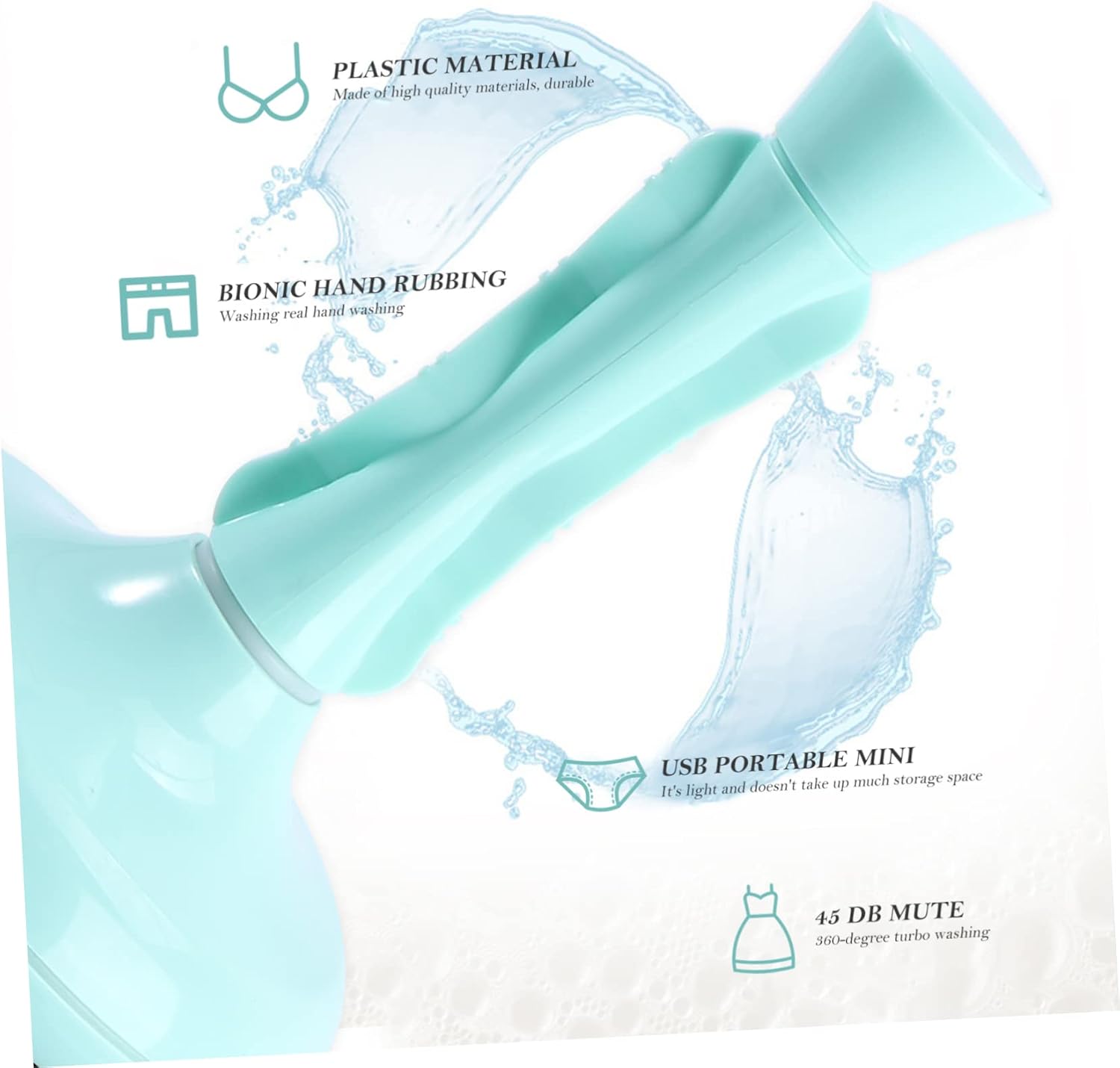 ERINGOGO USB Portable Mini Washing Machine Sonic Turbine Washer for Travel Dormitory and Camping Lightweight USB Powered Laundry Solution