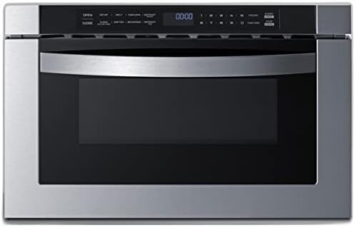 Summit 24” Built In Microwave, 1.2 cu.ft. Drawer Microwave, ADA Compliant, Black & Stainless Steel - MDR245SS (24 Inch)