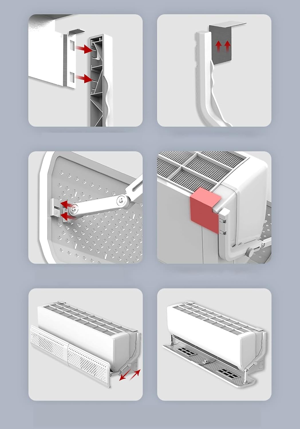Air conditioning deflector Wall-mounted Universal Air Conditioner Wind Direction Deflector, Air Conditioner Air Outlet Windproof Device, Windproof and Direct Blowing Windshield