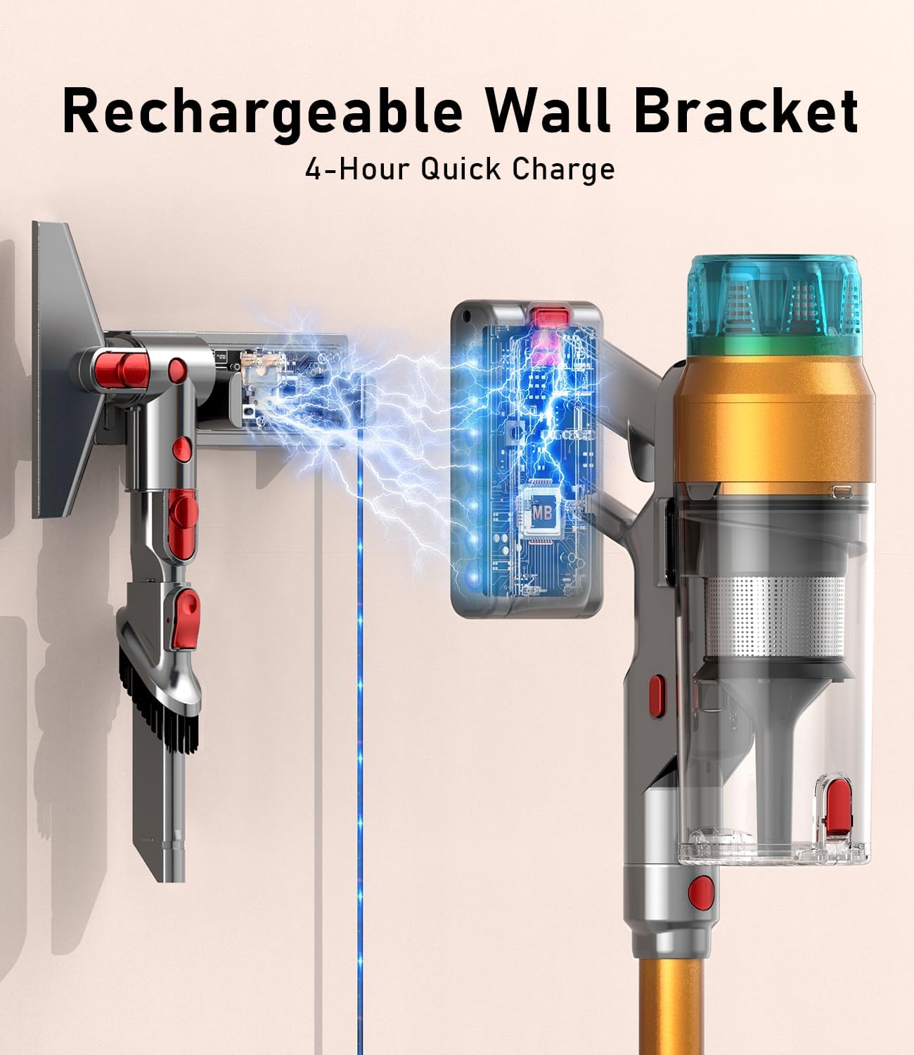 Cordless Vacuum Cleaner 600W 55Kpa Stick Vacuum,Up to 70 Mins, Vacuum Cleaners for Home Rechargeable Wall Mount OLED Color Screen Anti-tangled Vacuum for Car,Hardwood Floor,Carpets,Pet Hair EHBL