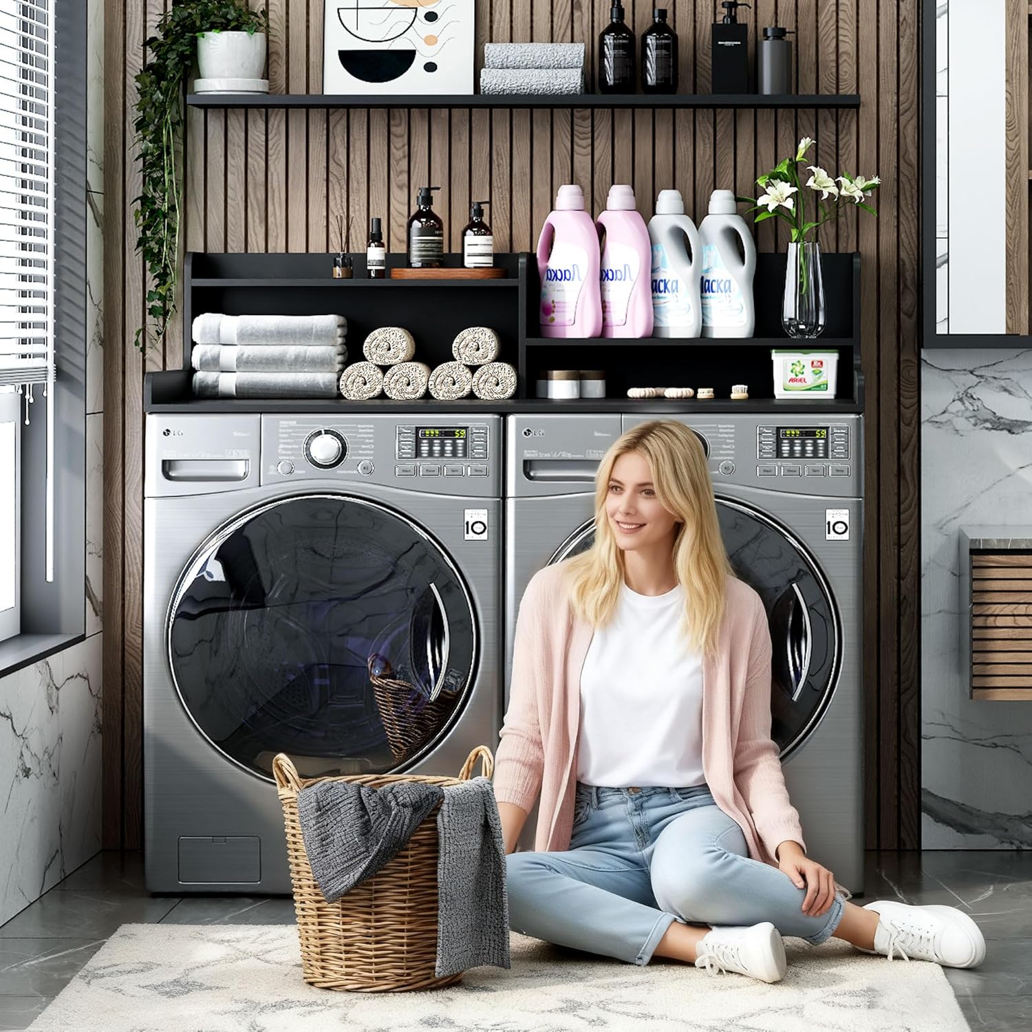 2-Tier Washer and Dryer Countertop w 54