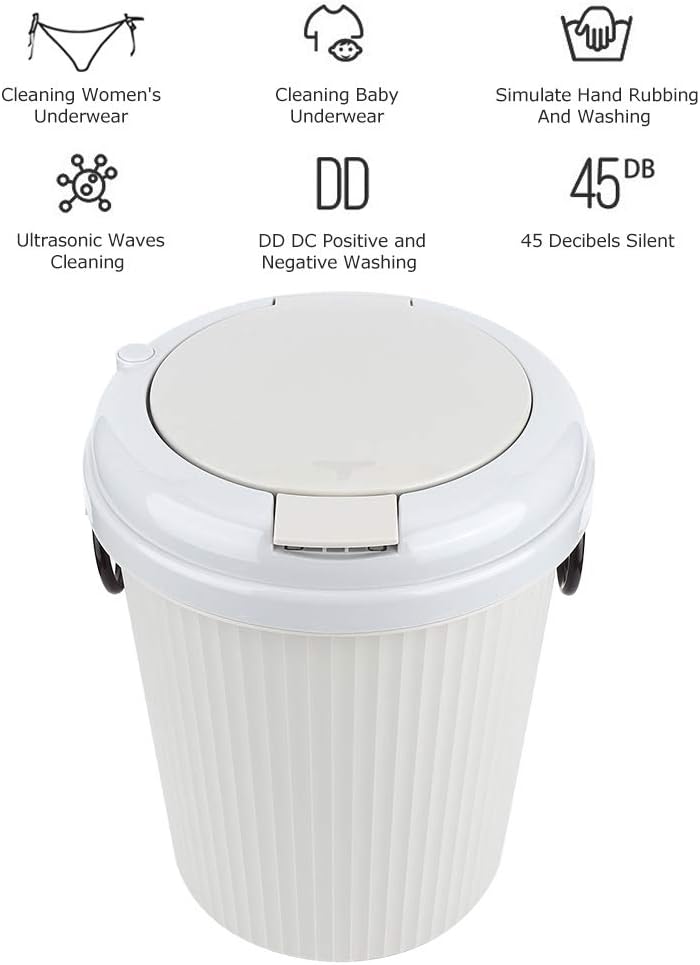 Mini Washing Machine, Portable Washer, 8L 18W Mini USB Powered Desktop Laundry Washer, Ultrasonic Clothes Washing Machine for Apartments, Dormitories, Camping, Travel(pink)