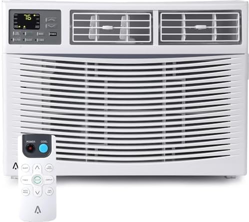 12,000 BTU Window Air Conditioner, Cools Up to 550 Sq. Ft., Eco Mode, Quiet Operation, 3 Fan Speeds, Auto Restart, Bedroom, Living Room