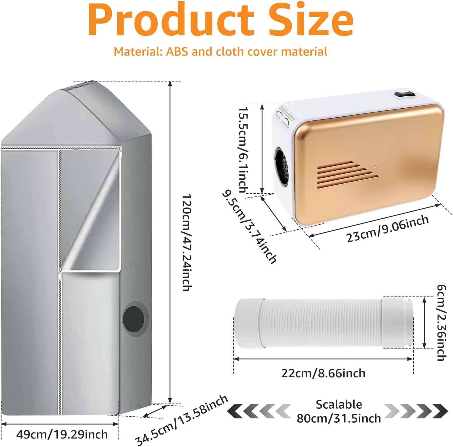 Portable Clothes Dryer, 600W Efficient Clothes Dryer, Small Compact Foldable Electric Drying Machine, Folding Mini Dryer Machine for Home Apartment Dormitory (Cloth-covered)