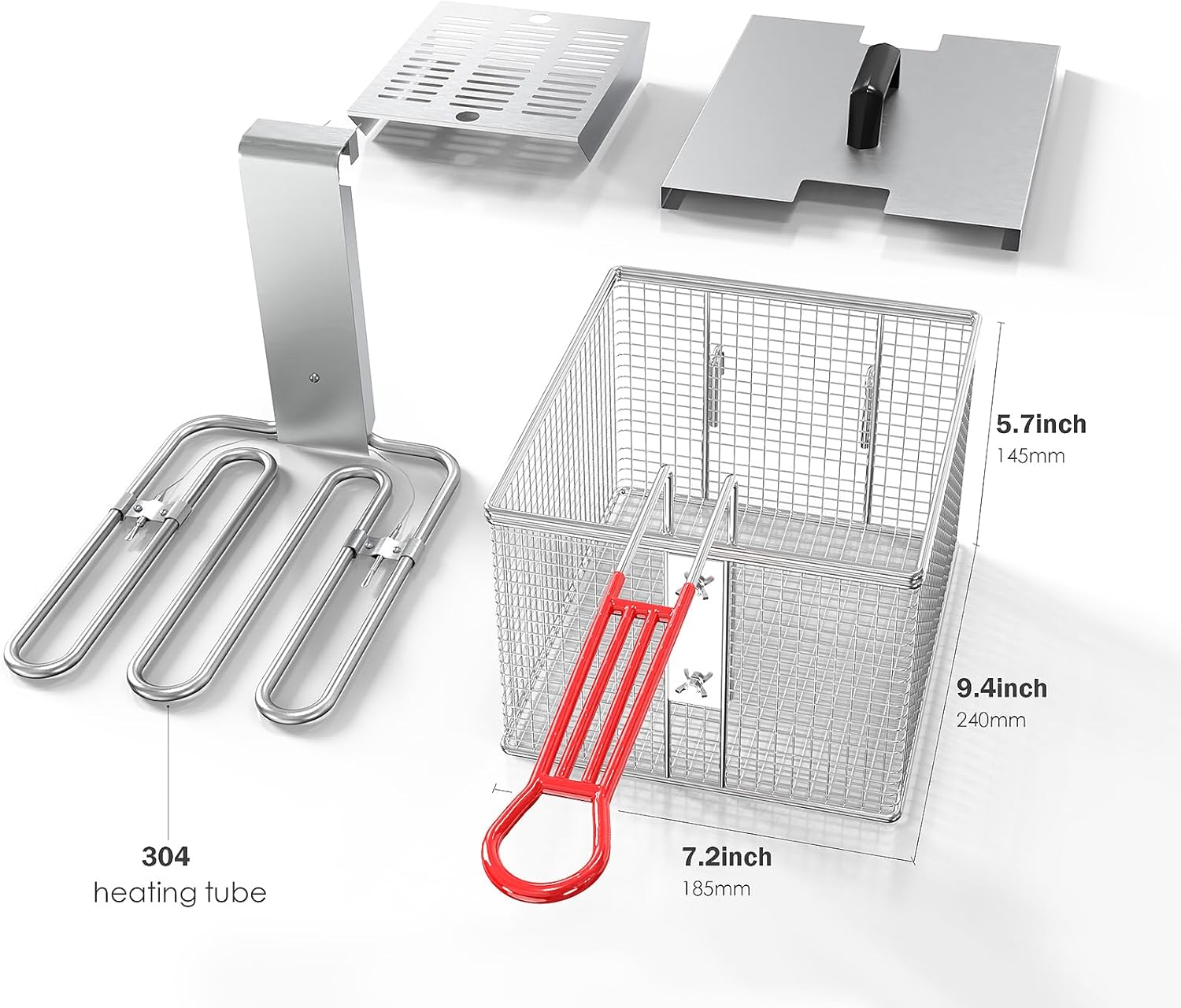 EGGKITPO Commercial Fryer Stainless Steel Electric Deep Fryer with Oil Filtration and Timer 24L Large Capacity Dual Tank Fryer with Baskets and Lids Countertop Deep Fryer for Restaurant Use 120V 3500W