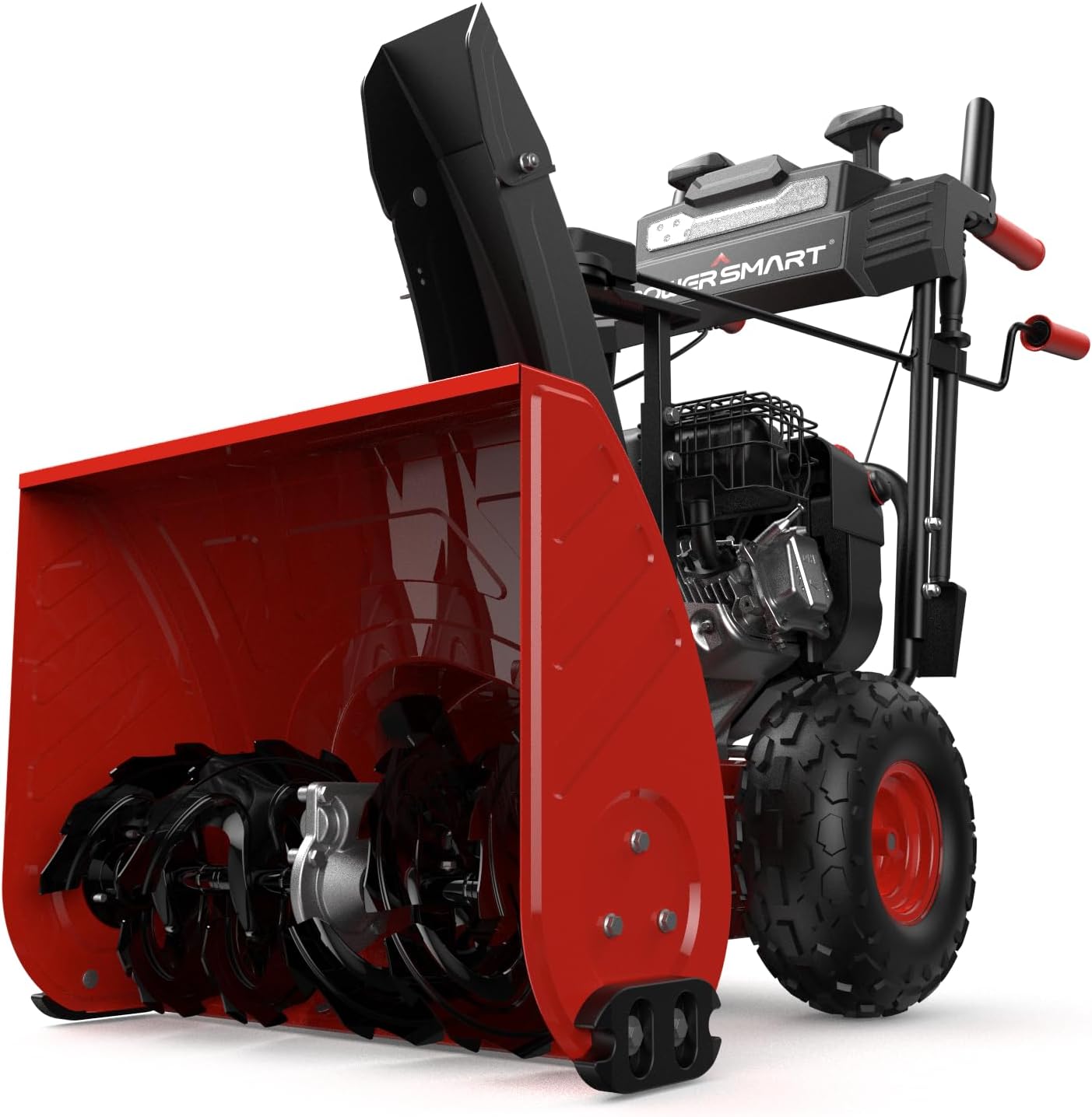 PowerSmart 24-Inch Gas Snow Blower, Self-Propelled Powered by B&S 208cc Engine, 13-Inch Snow Tires, Handle Warmer, Two-Stage Snow Blowers with LED Lights