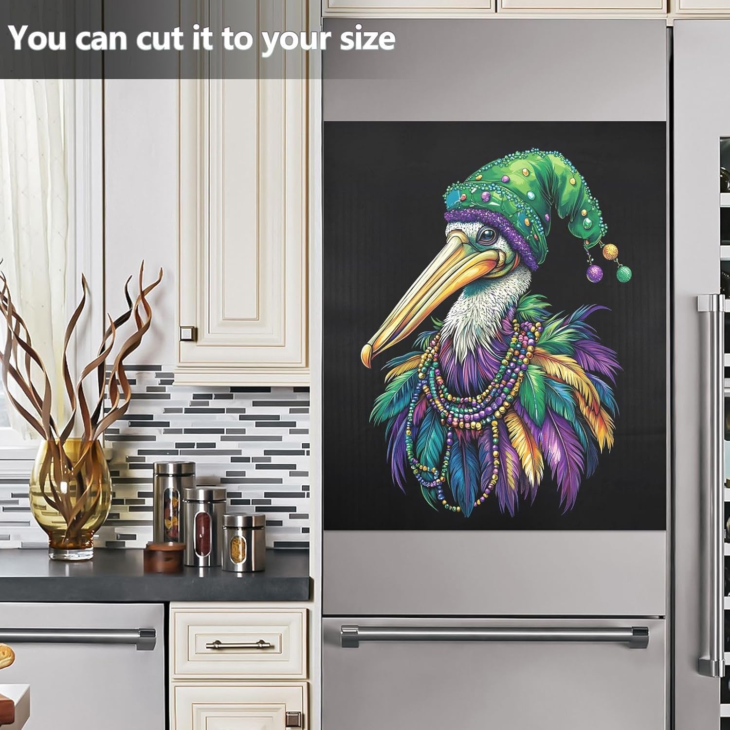 Dishwasher Magnet Cover Large Magnetic Stickers Vibrant Whimsical Pelican Front Dishwasher Cover Reusable Decal for Home Kitchen Anti-Scratch Refrigerator Decorative Lid Washing Machine Laundry 23