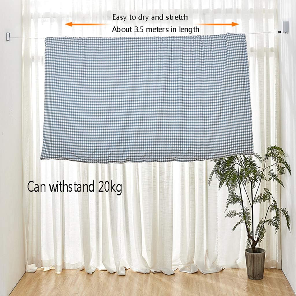 Laundry Rack, Wall Mounted Airer Can Bear 25Kg Balcony Stainless Steel Dryer Retractable Clothes Drying Rope Washing Line 350cm Drying Space