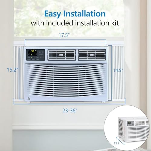 Window Air Conditioner 12000 BTU, Cools Up to 550 Sq. Ft, 3 Cooling & Fan Speeds, Energy Efficient, Ac Window Unit for Living Room, Home Office, Bedroom