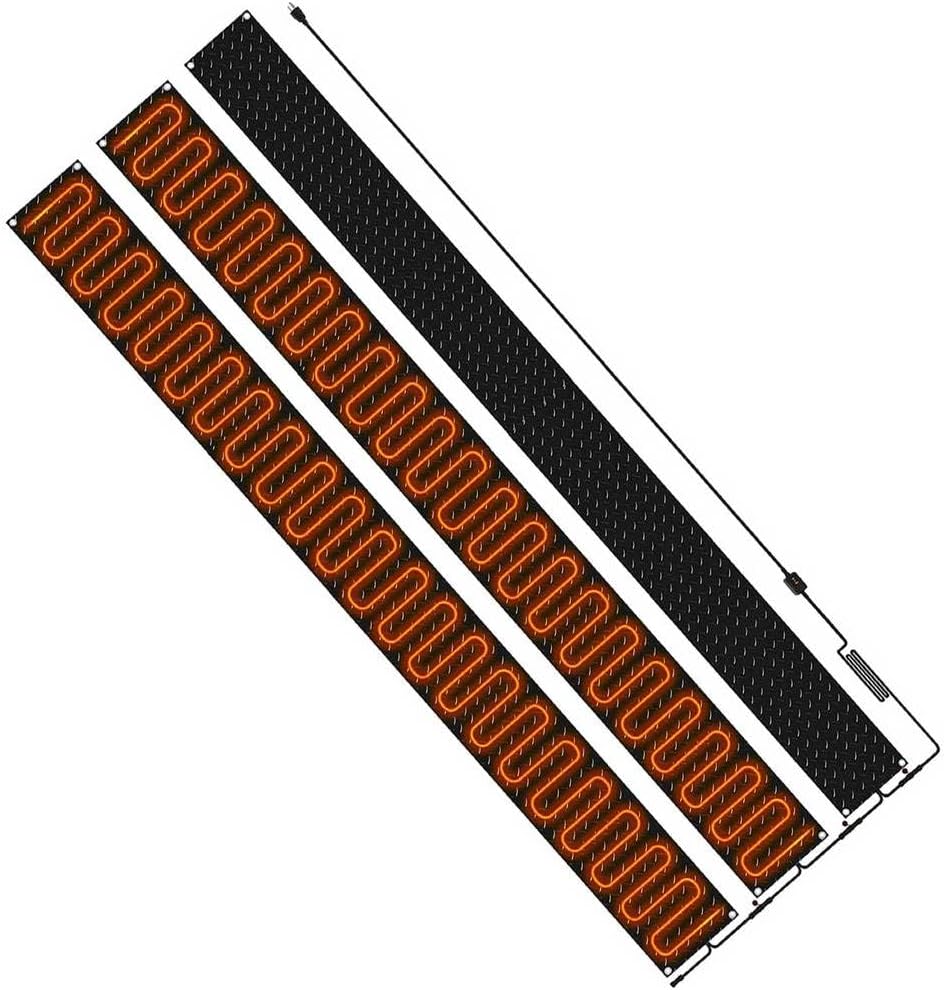 Heated Snow Melting Mat, Heated Outdoor Mats with 149 ℉ Setting Temps, 2 in/h Non Slip Rubber Snow and Ice Melting Mat for Walkway Roof Stair Decks, Winter Snow Remove,3 pcs,13''×180''