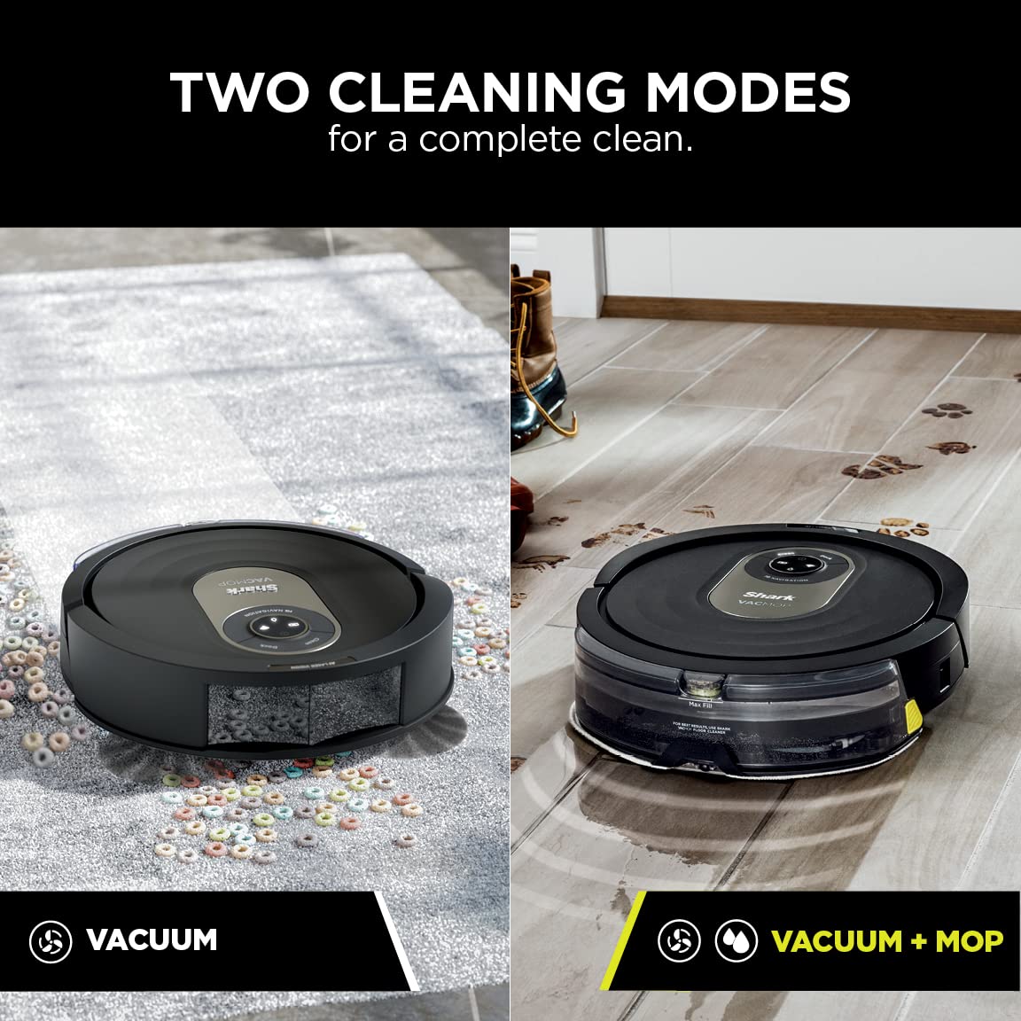 Shark AV2001WD AI VACMOP 2-in-1 Robot Vacuum and Mop with Self-Cleaning Brushroll, Home Mapping, Perfect for Pet Hair,Compatible Alexa,Wi-Fi Black/Brass (Renewed)