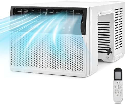 SIMOE Window Air Conditioners 12,000 BTU, U-Shaped Full Window View, 42dB Ultra Quiet Window AC Unit, Cools up to 550 Sq. Ft, Easy Installation, Remote Control