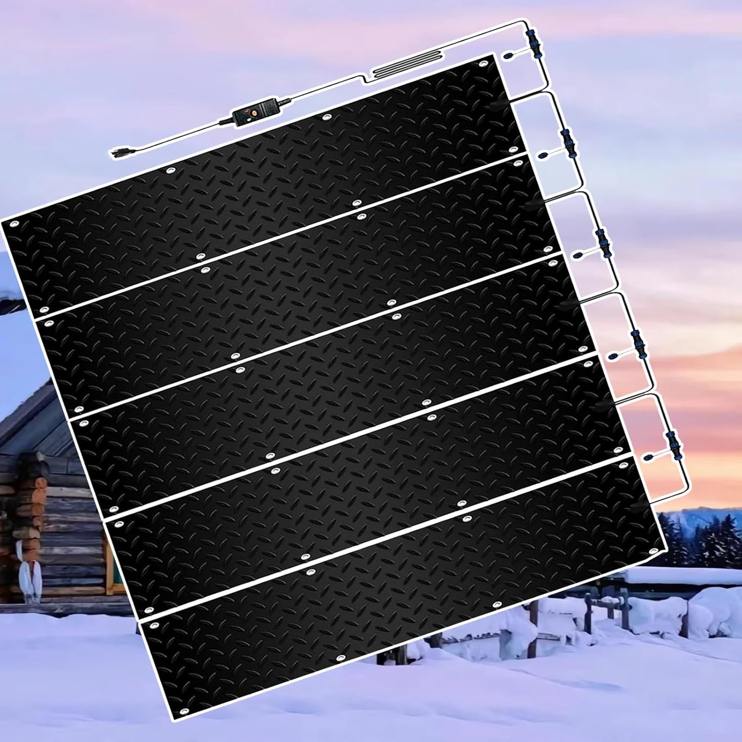 Entrance Heated Snow Melting Mat,Anti-Slip, Heated Snow Melting Mats ,Winter Removal and Ice Melt Products,for Winter Outdoor Stairs,Snow Melting Mat Heated Snow Melting Mat for Stairs(5 Pcs,30x120cm/