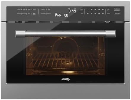 KoolMore 24 Inch Built-in Convection Oven and Microwave Combination with Broil, Soft Close Door, 1000 Watt Power, Stainless Steel Finish, Touch Control LCD Display