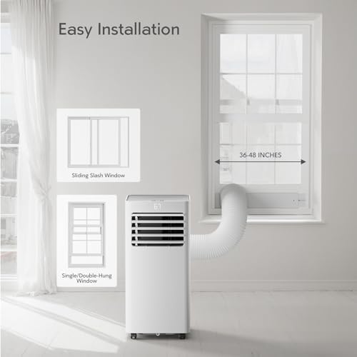 10,000BTU Portable Air Conditioner with Remote Control: Cools up to 450 Sq.Ft, 3-in-1 Portable AC Unit for Rooms, Complete with Installation Kit