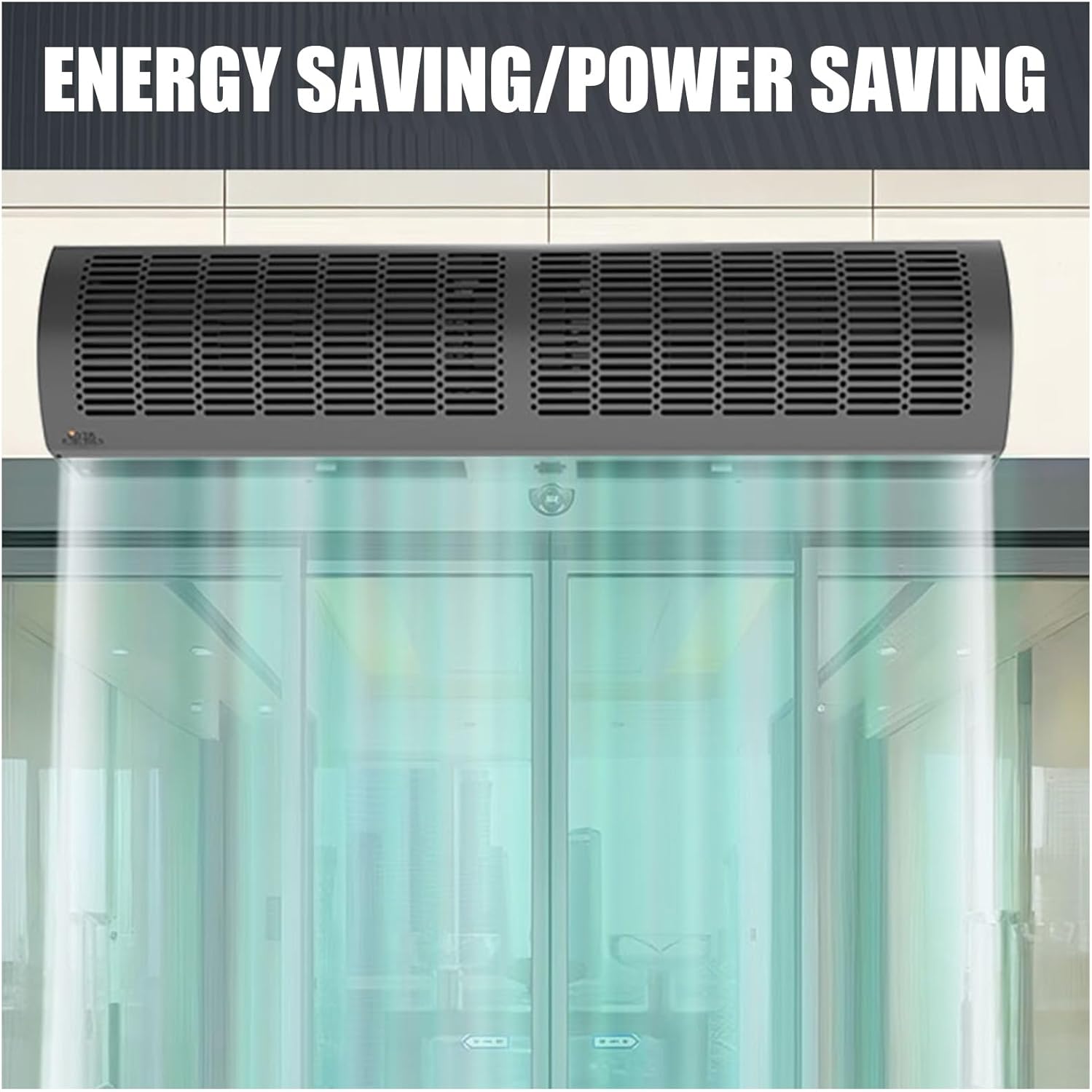 Air Curtain,Commercial Silent Door Air Curtain Machine, Energy-Saving Remote Control Black, Available in 1.5/1.8/2 Meters(1.5m)